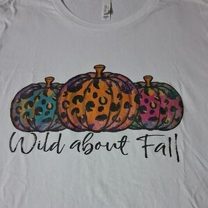 Bella Canvas White Tee with Colorful Pumpkin Design